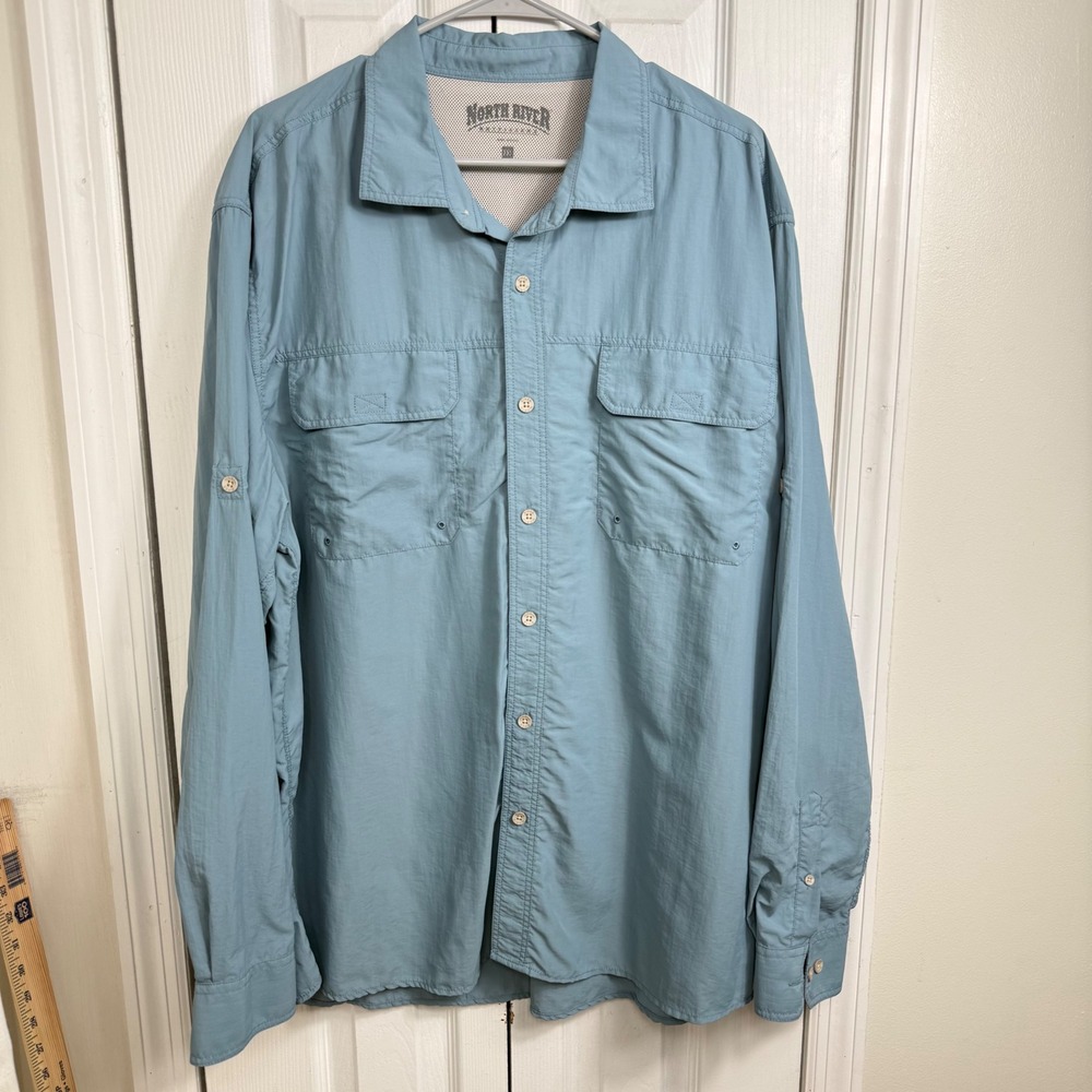North River Fishing Shirt XXL Blue Gorpcore Utility NRM526F
